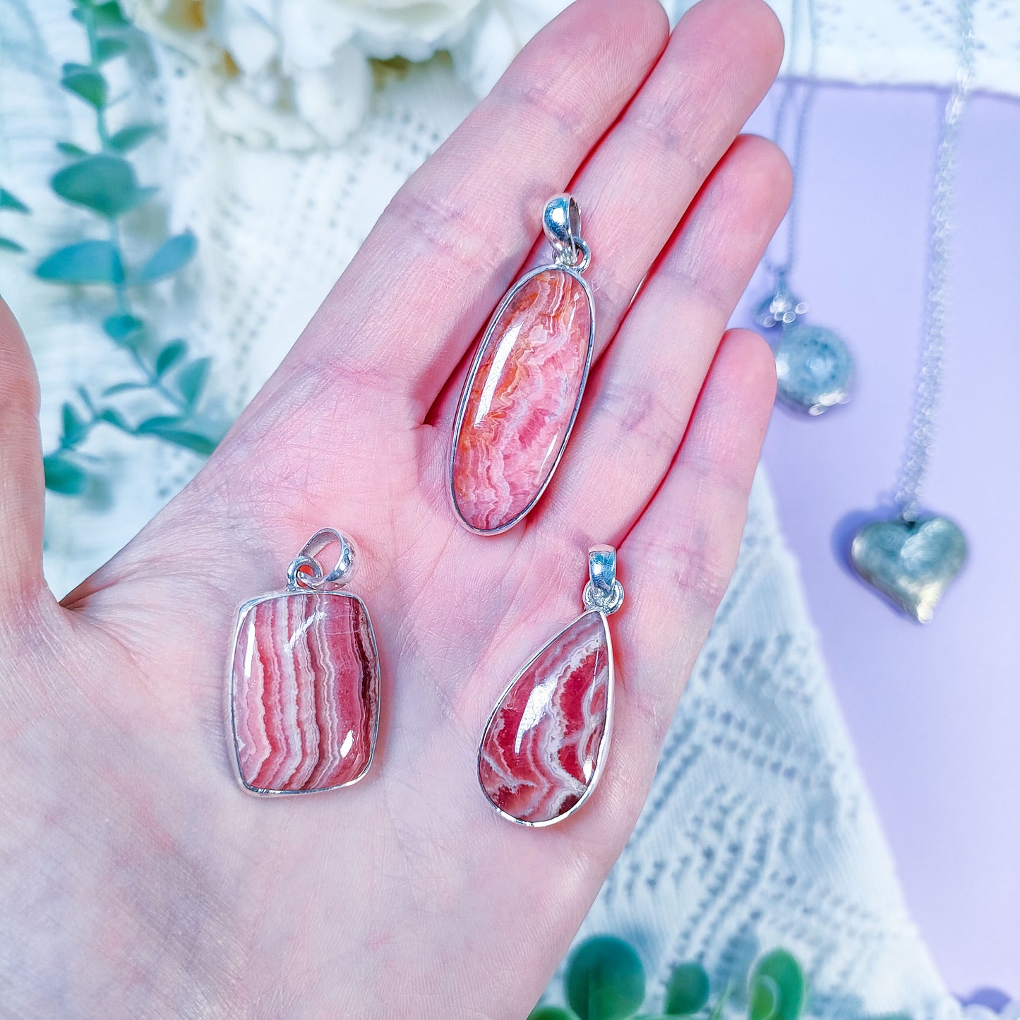 Rodokrosiitti riipus