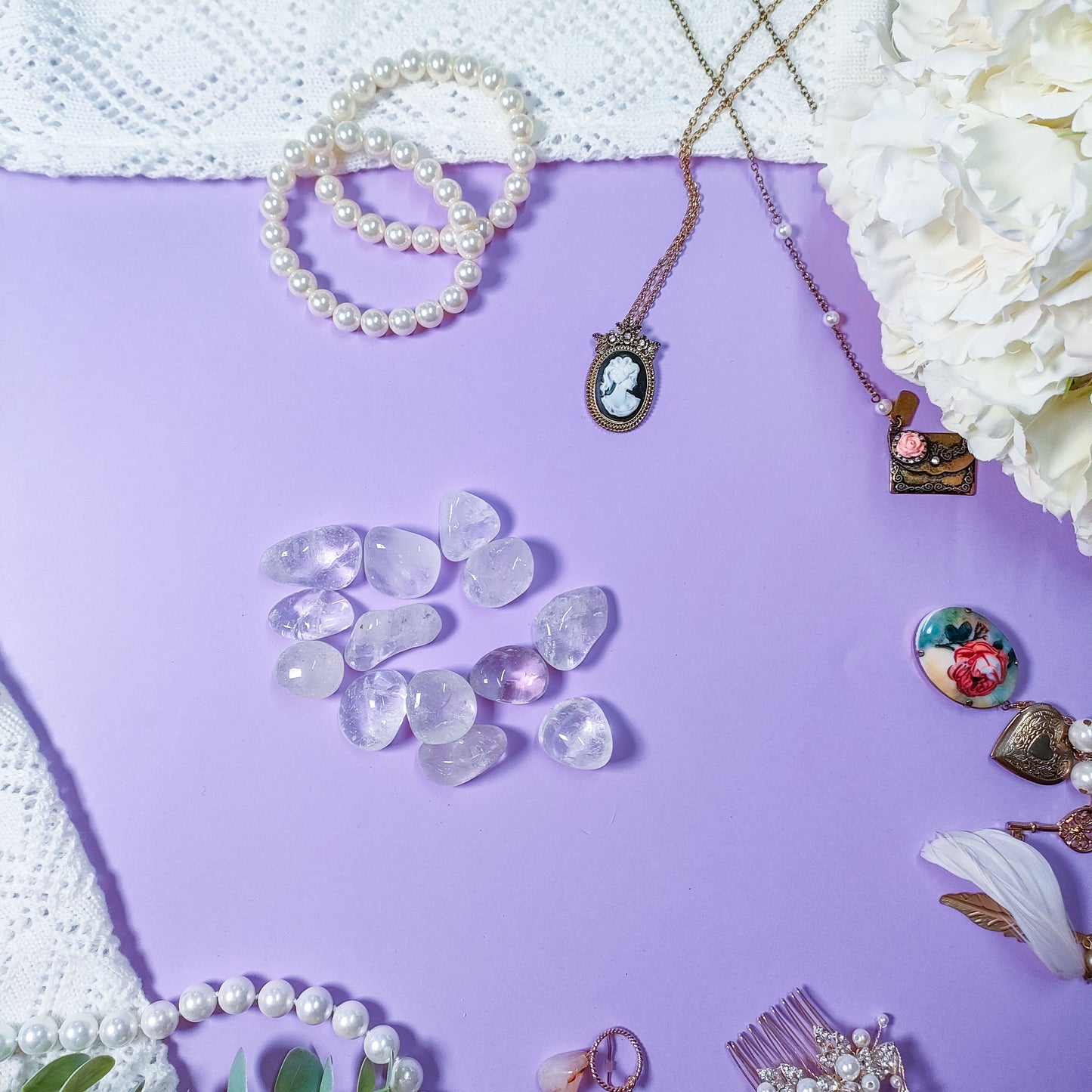 Vuorikristalli rumpuhiottu